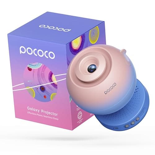 POCOCO Galaxy Star Projector with 2M-Pixel Lens & 5K Discs | Home Planetarium Projector for Relaxation, Study, and Sleep Aid | Includes 2 Films | Ideal Gift