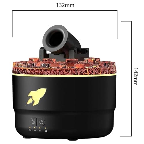 Cannon Humidifier, 7 Colors LED Mini Cannon Diffuser Silent Vapor Canon Aroma Diffuser, 2 Mode Creative Turret Cool Mist Air Aromatherapy, Small Home Desktop Humidifier for Bedroom, Waterless Auto-off 7