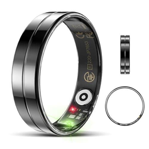 Emerhome Upgrade Smart Health Ring for Women Men,Waterproof Fitness Ring, Fitness Tracker for Activity Monitoring,Sleep Tracker, No Subscription Fee, Smart Ring for iSO & Android (Black,10#)