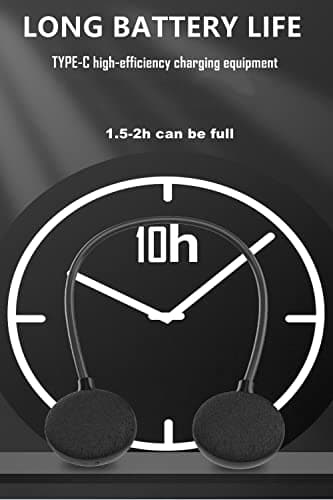 VANPEUSO Neckband Bluetooth Speaker - EBS-906, Bluetooth 5.3, Built-in mic, 10H Playtime, Portable Wireless Wearable Speaker (Black) 5