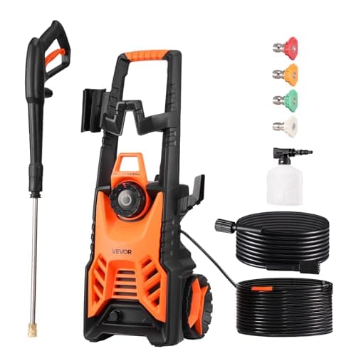 VEVOR Electric Pressure Washer, Max 4500 PSI and 3.2 GPM with Pressure Adjustment, High Power Pressure Cleaning Machine with 4 Quick Connect Nozzles, for Cars/Fences/Driveways/Patios/Home Cleaning
