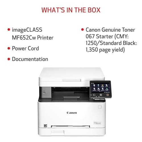 Canon Color imageCLASS MF652Cw - Wireless Laser Printer, Multifunction with Scanner, Copier, Mobile Ready, 3 Year Limited Warranty, 22 PPM Color, White 7