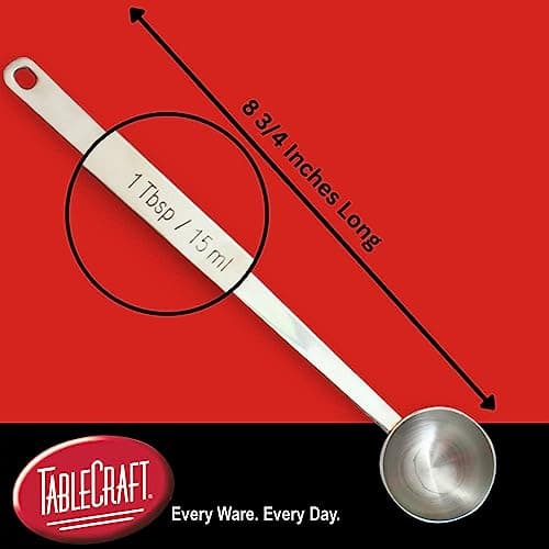 TableCraft 40401, 1 Tbsp Long Handle Scoop, Stainless Steel Measuring Spoon for Coffee, Tea, Sugar, and Spices, 8.75" Long, Dishwasher Safe 2