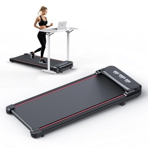 Zisgner Walking Pad, Under Desk Treadmill, 2 in 1 Portable for Home/Office, With Transparent Lid, LED Display, Remote Controller, Compact 320LB Capacity
