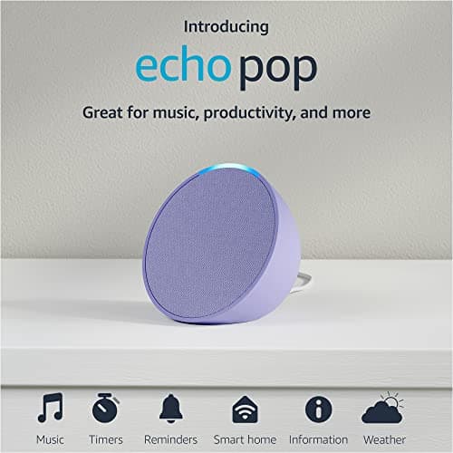 Amazon Echo Pop (newest model), Our smallest speaker, Designed for Alexa+, Fits in any room, Lavender Bloom 11