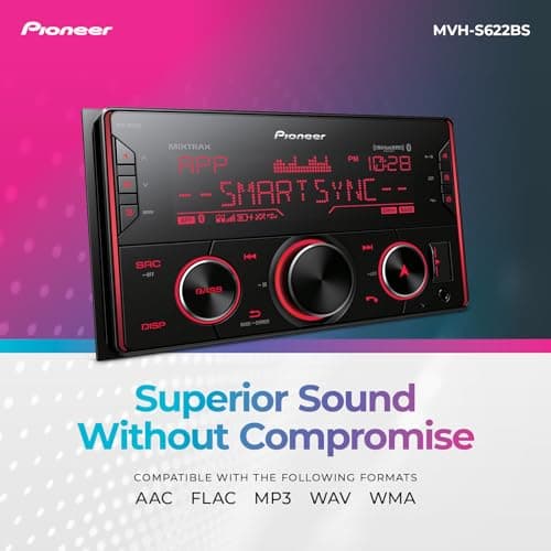 Pioneer MVH-S622BS Double Din Bluetooth Car Stereo with USB/AUX Inputs, Pioneer Smart Sync, and Hands-Free Calling for Enhanced in-Car Audio Experience 6