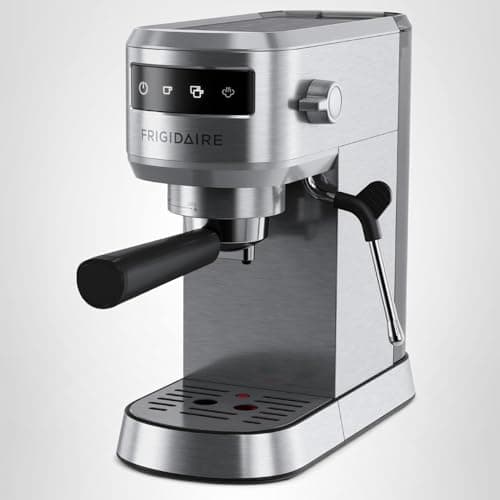 Frigidaire Steam Espresso Maker, Coffee Machine with Milk Frother & Cup Warmer, 20 Bar Pressure, 34 oz Removable Water Tank, Single or Double Shot, Stainless Steel 11
