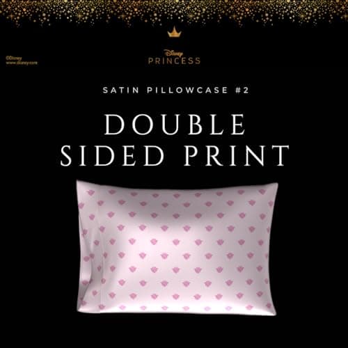 Disney Princess Sleeping Beauty Silky Satin Standard 2 Pack Pillowcase Cover Set 20x30 for Hair and Skin, (Officially Licensed Product) by Franco Collectibles 6