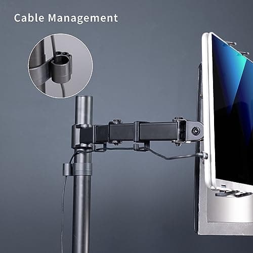 VIVO Universal Tablet Desk Mount, Single Arm Adapter for 2-in-1 Laptops, Holds up to 15.6 inch Portable Monitors Without VESA Holes, Fully Adjustable Stand, Black, STAND-V001UVM 9