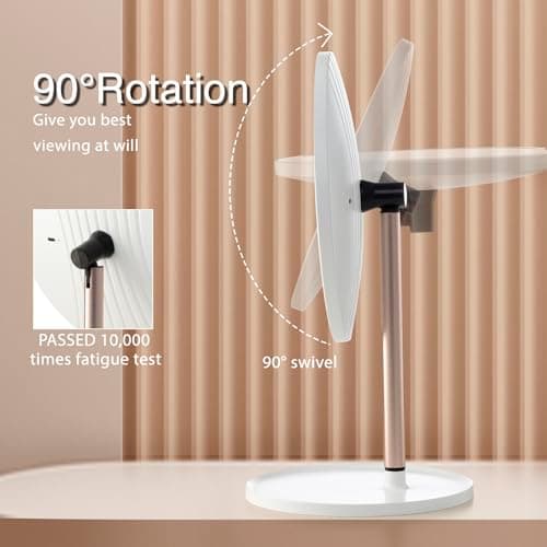 YEAKE Lighted Makeup Mirror,8.5" Large Rechargeable Vanity Mirror with 3 Color Lights,Dimmable Touch Screen, Brightness Adjustable Desk Tabletop Mirror,Portable Table Cosmetic Mirror for Travelling 6