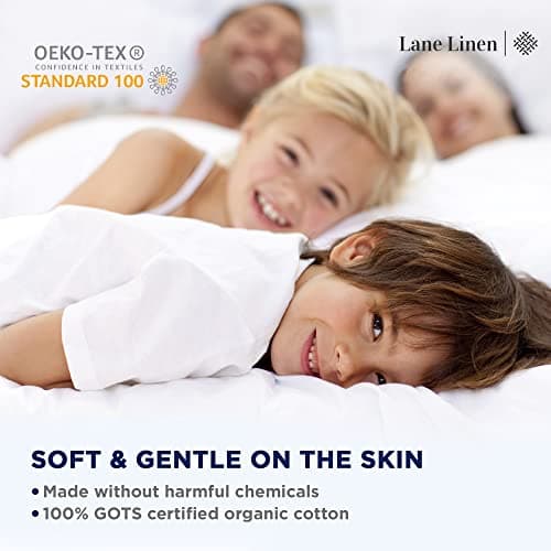 Lane Linen 100% Organic Cotton Pillow Cases Standard Size Set of 2 (20"x26") - Cotton Pillowcases Standard Size - Soft Navy Blue Pillow Cases Set of 2 - Standard Pillowcase Pack of 2 - Navy Blue 6