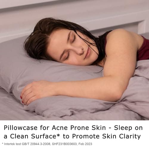 Vegan Silk Pillowcase, 1pc, Standard Size 20x26, Cooling Silky Satin, Copper Infused, Anti-Acne, Dermatologist-Tested, Vegan 6