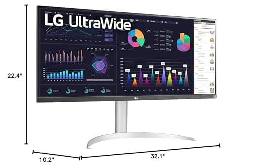 LG 34WQ650-W 34 Inch 21:9 UltraWide Full HD (2560 x 1080) IPS Monitor, with RGB 99% Color Gamut, VESA DisplayHDR 400, USB Type-C, AMD FreeSync, Built in Speakers, Tilt/Height Adjustable Stand 9