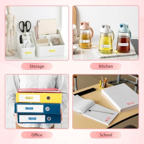 TYPONOS P21 Label Maker Machine with Tape, Label Printer Thermal Mini Label Makers with Built-in Cutter and Multiple Templates, Portable Printers for School, Office and Home Use (Pink) 6