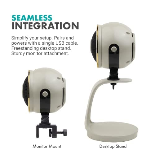 Movo WebMic HD Pro All-in-One Webcam with Mic and Ring Light in Pearl White- 1080p HD Camera, Pro Cardioid Condenser Microphone, LED Ring Light -HD Webcam For Streaming, Video Calls, Recording, Gaming 7