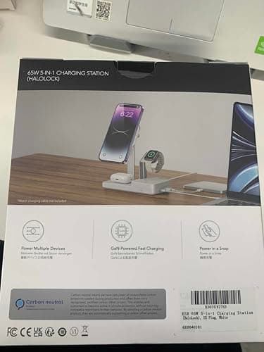 ESR 65W 4-in-1 GaN Wireless Charging Station(5-in-1 Stand), Designed for MagSafe Charger Stand, Magnetic Wireless Charger for iPhone 17/16/15/14/13, AirPods Pro/3/2, and USB A/C Devices, White 9