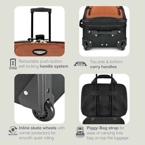 Travel Select Amsterdam Softside Expandable Luggage with Rolling Wheels, Navy, 21-Inch Carry-on 5