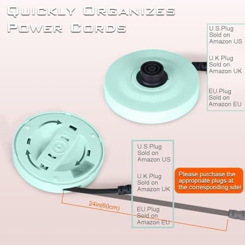 0.5L Small Portable Electric Kettles for Boiling Water, Stainless Steel Travel Kettle, Fast Boil Teapot, Boil-Dry Protection & Auto Shut-Off, Perfect For Traveling Cooking, Coffee, Tea, Eggs(Green) 7