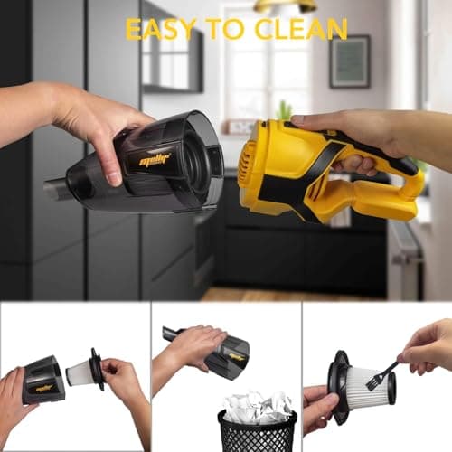 MORCLIN 120W Cordless Handheld Vacuum Cleaner Compatible with Dewalt 20v Max Battery (Tool Only) Portable for Hard Floor Carpet Car Pet Hair Cleaning 5