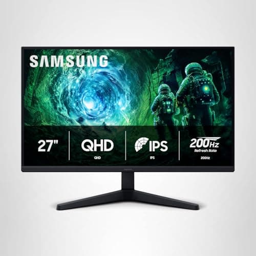 SAMSUNG 27” Odyssey G5 G53F QHD Resolution Gaming Monitor, HDR10, 200Hz Refresh Rate, IPS Panel, AMD FreeSync™ Premium, Black Equalizer, Auto Source Switch, LS27FG532ENXZA 19