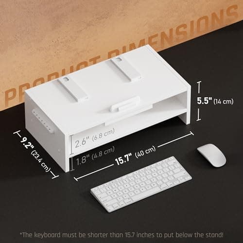 AFOOYO Adjustable Wood Laptop Stand, Ergonomic Height Angles Computer Holder Riser for Desk Compatible with Air, Pro, Dell, HP, Lenovo More 10-17.3" Laptops, White 7