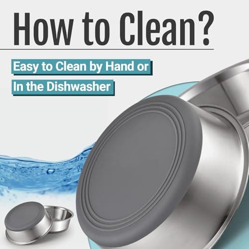 PEGYY11 Nonslip Stainless Steel Dog Bowls, 3.8 US Cup, 2 Count 6