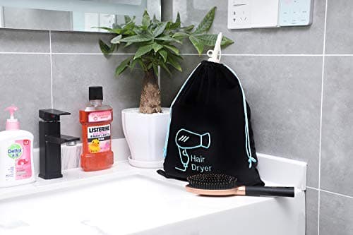 AKLVBL Hair Dryer Bag 11.8’’x 14’’ Storage Organizer Bag For Hairdryer and All Hair Tools With Drawstring, Ideal for Travel, Gym, Hotel or Home Use (One Pack) 6