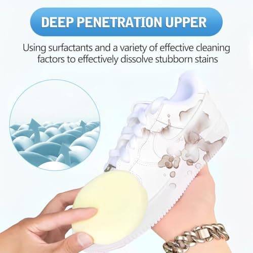 2PCS Multi-Functional Cleaning and Stain Removal Cream,Multi Purpose with Sponge, White Cleaner, Shoes Decontaminate Solid Paste 5