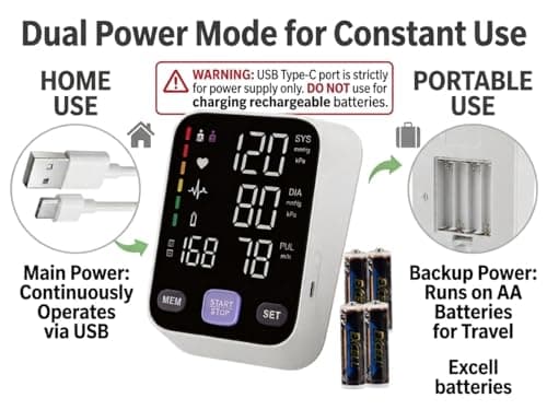 Andesfit Upper Arm Blood Pressure Monitor for Home Use 17" Large & 21" XL Extra Large Cuff Big arm, Free APP Bluetooth Sync Apple Health Track Google Fit, Large Display Smart BP Machine for Seniors 9