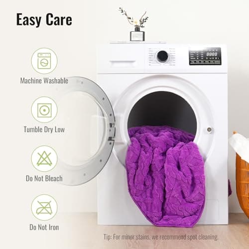 Uttermara Weighted Blanket for Adults Twin Size 15lbs 48x72 inches, Dual Sided Soft Jacquard Sherpa Weighted Blankets, Thick Heavy Blanket for Sleeping and Calming, Purple 7