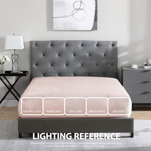 Cathay Home Queen Plush Fur Fitted Sheet - Ultra Soft & Thick Plush Fur - All Season Cozy Warmth - 12" Deep Pocket Fitted Sheet Only (Queen, Blush) 5