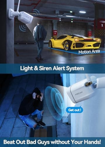 FOSCAM 3K 5MP Security Cameras Wireless Outdoor, 5GHz&2.4GHz WiFi Camera for Home Security, 120° FoV Outside Surveillance Cam, AI Human/Vehicle Detection, 66FT Color Night Vision, 120dB Siren, IP66 5