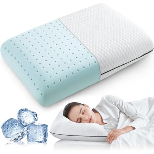 VOYERO Soft Memory Foam Pillow for Back and Side Sleeper,Ventilated and Breathable Cooling Gel Pillow for Sleeping,Oeko-TEX & CertiPUR-US Double Certification,23.5x14x5 Inches (1 Pack)