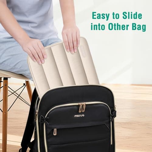 MOSISO Laptop Case 13.3 inch, 13-13.3 inch Puffy Laptop Sleeve Compatible with MacBook Air 13.6 M5 M4 M3 M2 M1/Neo/Pro 13/14, HP Dell ASUS Lenovo,Polyester Horizontal Bag with Small Case, Sand 7