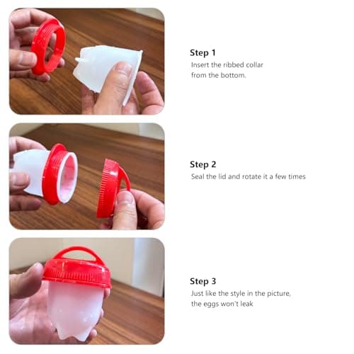 KINKIMISTINA Hard Boiled Egg Maker, 6-Piece Shell-Free Egg Cooker Set, Non-Stick Easy-Clean Multifunctional Egg Boiler Kit, white 6