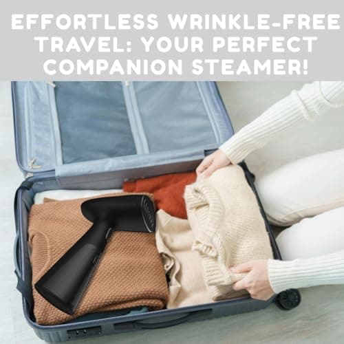 Travel Garment Steamer, Handheld Steamer for Clothes, Fast Heat-Up in 30 Seconds, 1000W Portable Steamer with 120ml Water Tank, Removes Wrinkles from Clothes, Garments, and Fabrics 6