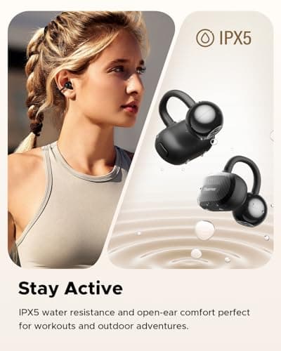 truefree C10 Open-Ear Earbuds, Clip-On Wireless Headphones, Bluetooth 5.4, 12mm Driver with Spatial Sound, 28H Playtime, IPX5 Water-Resistant, AI-ENC Clear Calls, Dual Connection, App Customizable 8