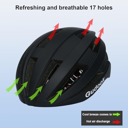 Gudook Bike Helmet with Light - Bicycle Helmets for Men - Women Adult with LED Rear Lights Adjustable Cycling Helmet for Urban Commuter Mountain Road Biker 6