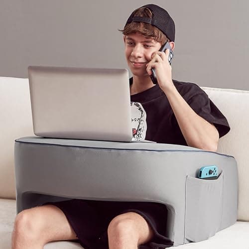 cooloo8 Lap Desk for Adults, Gaming Pillow, Reading Pillow, Lap Desk, Laptop Desk Pillow, Couch Reading Pillow, Memory Foam Bed Rest Pillow for Reading, Laptop Stand for Bed(Grey)