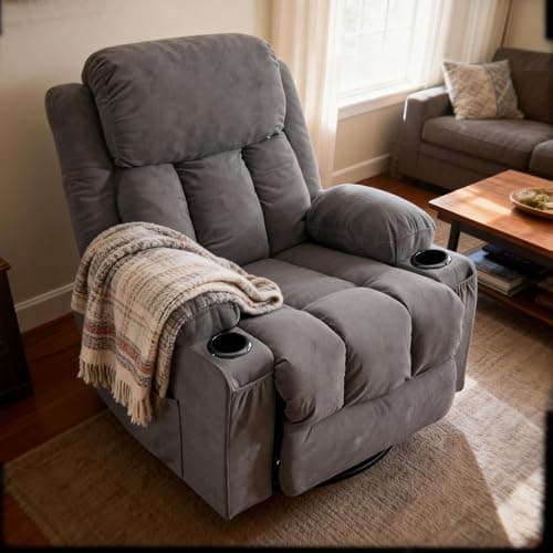 BOSMILLER Power Lift Recliner Chair for Elderly with Vibration Massage and Lumbar Heating Electric Oversized Single Sofa with Cup Holder and USB Charge Port for Living Room
