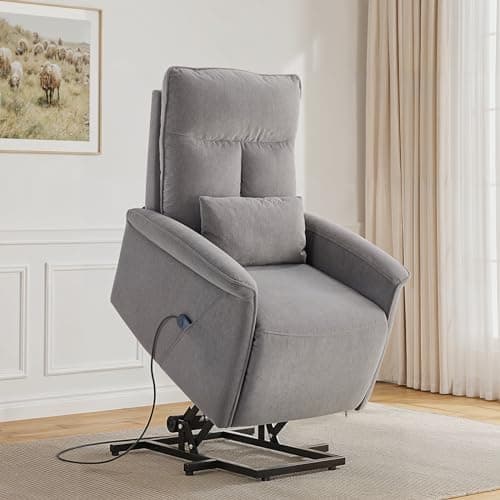 ONBRILL Power Lift Recliner Chair for Elderly, Recliner Chairs for Adults, Lay Flat Lift Chairs Recliners with Remote, Heavy Duty Reclining Chair for Living Room, Bedroom (Grey) 8