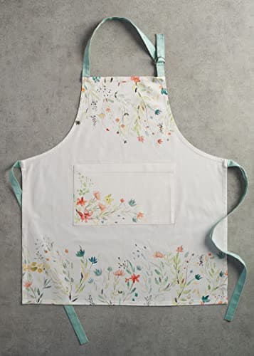 Maison d' Hermine Apron for women with Pocket 100% Cotton 27.50"x31.50" 1 Piece Adjustable Neck Strap & long ties Apron Men, Chef, Wedding, Cooking, Gardening, Server Spring/Summer (Colmar) 8