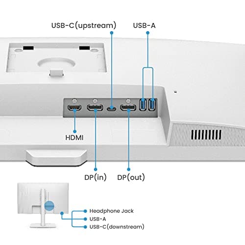 BenQ GW2790QT Productivity Monitor 27" 1440p | IPS| Eye-Care Tech | 99% sRGB | Brightness Intelligence Gen2 | Noise-Cancelling Mic & Speakers | Ergonomic | USB-C (65W) | USB Hub | DaisyChain | White 6