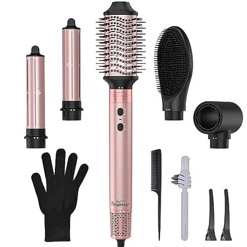 Brightup Air Styler & Hair Dryer Brush, Professional Multi Hair Styler with 110,000 RPM High-Speed Negative Ionic Blow Dryer, Auto Wrap Curlers, Fast Drying Styling Curling Straightening Volumizing