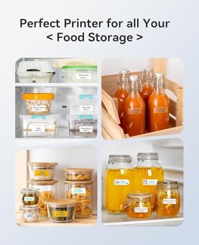 NIIMBOT Label Maker for Freezer Labels for Storage Bins, B18 Label Printer with Black Ribbon Cartridge and White Labels, Support Multi-Color Printing 7