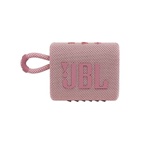 JBL Go 3: Portable Speaker with Bluetooth, Built-in Battery, Waterproof and Dustproof Feature - Pink (Renewed)