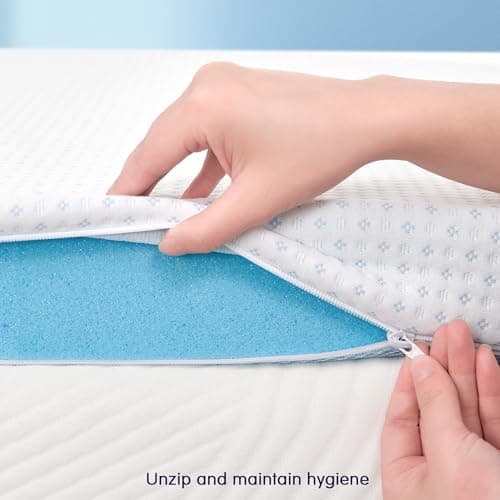 Subrtex Mattress Topper, Gel-Infused Memory Foam Mattress Topper, High Density Cooling Bed Topper Pad with Breathable Removable Fitted Cover CertiPUR-US Certified (2 Inch, King) 7