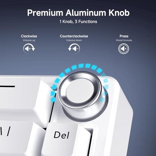 TMKB T68E 60% Wired Gaming Mechanical Keyboard, RGB Backlit Hot-Swappable Gasket Mount, Creamy Keyboard with Pre-Lubed Blueberry Switch, White 5