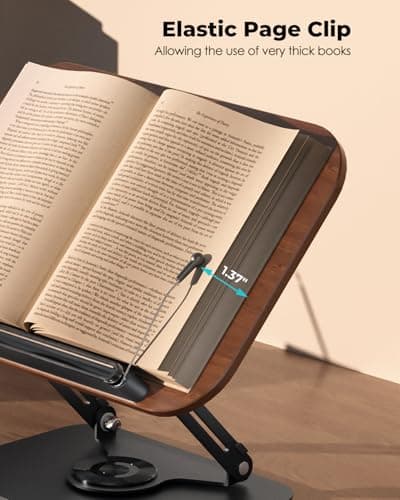 Viozon Book Stand for Reading,Book Holder, Height&Angle Adjustable, 360° Rotating Base, Foldable and Portable, Lightweight for Office, Kitchen, School Textbook, Recipe, Magazine,Kindle,Tablet DW 7