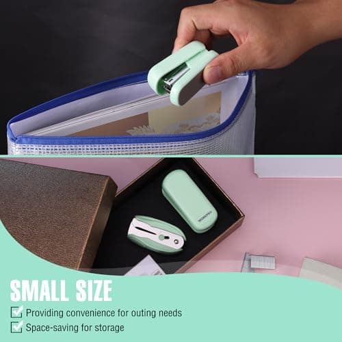 WORKPRO Small Stapler with Staples, Green Stapler Set Includes Two Mini Staplers, One Staple Remover, 2000 Standard Staples - Cute Staplers for Desk with Non-Slip Base, Lock Design, Portable 6